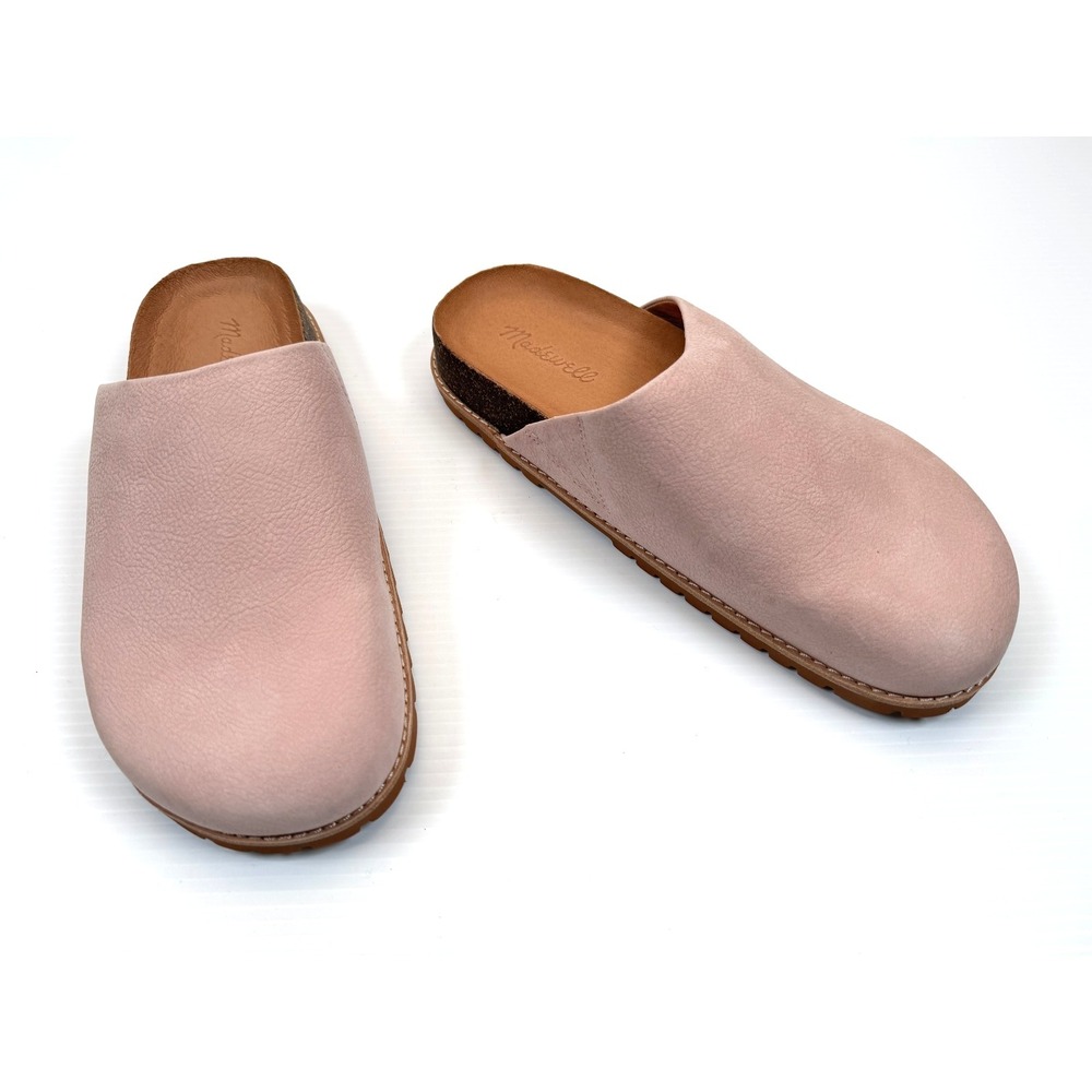 Madewell Layne Clog Mules Women 8 NWOB $128 Dusty Pink Nubuck Leather Slide Flat